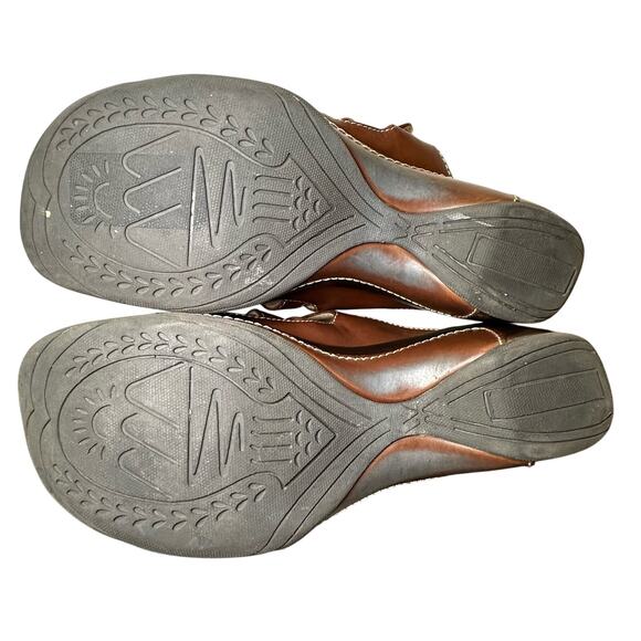 Rialto Valencia Open Toe Chunky Boho Mule Clog Strappy Wedge Brown Sandal Size 8 - Picture 8 of 8